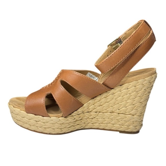 UGG Careena Wedge Heeled Sandals Chestnut Leather - Picture 5 of 10